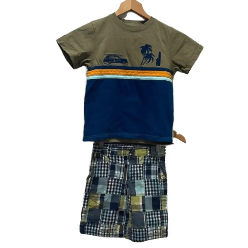 Gymboree blue and green boys SET size 5 GUC